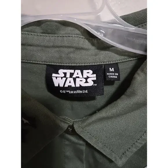 Star Wars Shirt Women Green Army Patches Rebel Alliance Elite Force Size Medium - Picture 2 of 14